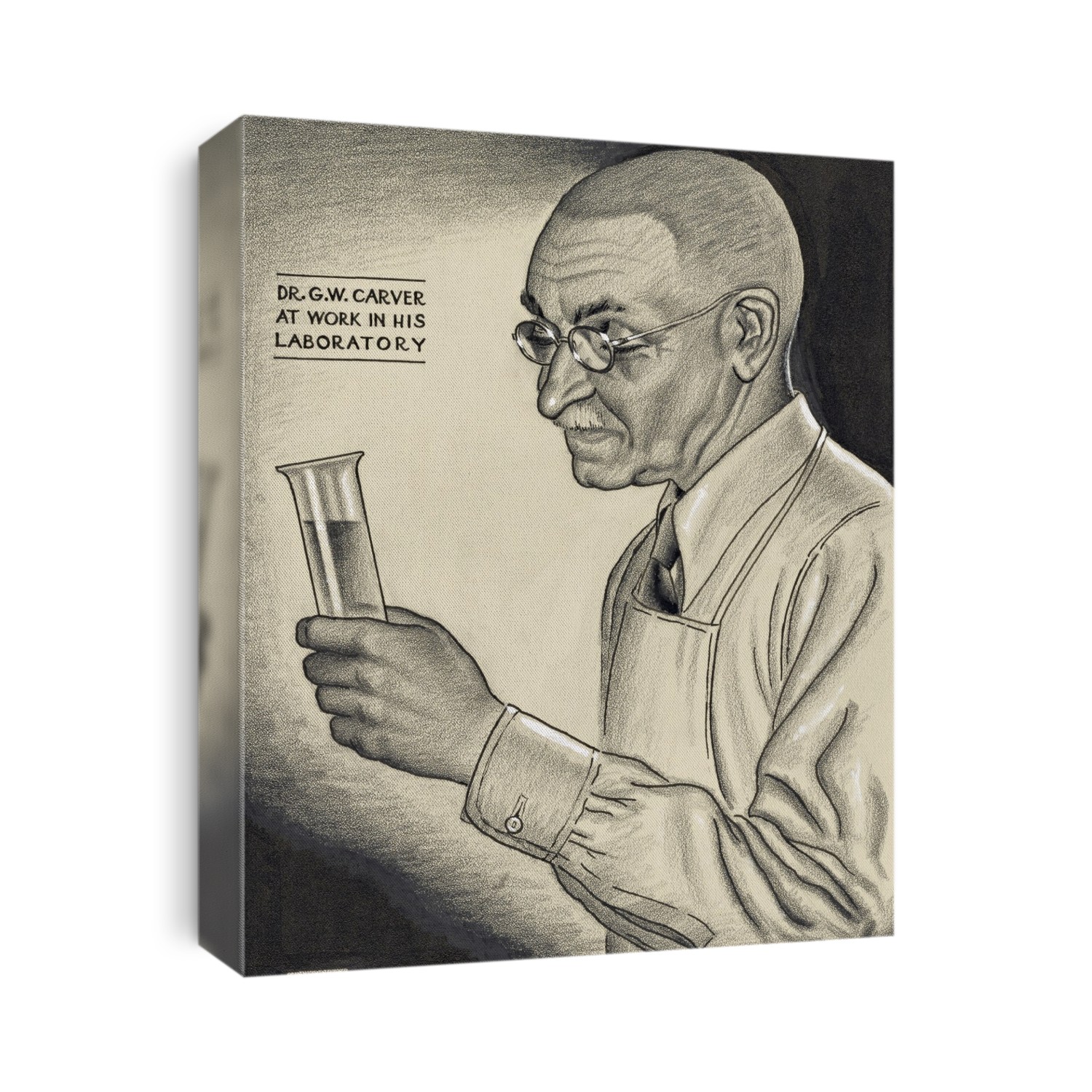George Washington Carver, born during 1860's, died 1943. American botanist and inventor. After an illustration by Richard Brent.